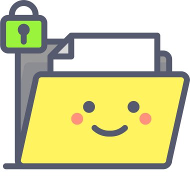 Dizin kilitli simge, vektör çizimi beyaz arkaplanda izole edildi  