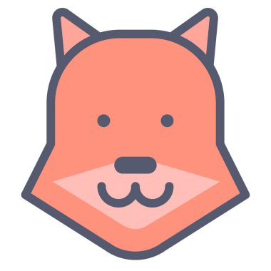 Tilki. Web simgesi vektör illüstrasyonu