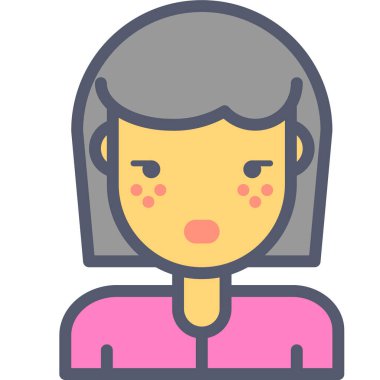 Kadın. Web simgesi basit illüstrasyon