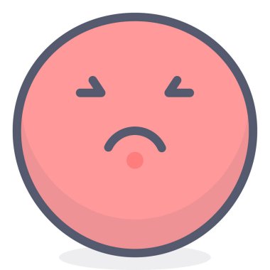 tam üzgün emoji simgesi, vektör çizimi beyaz arkaplanda izole