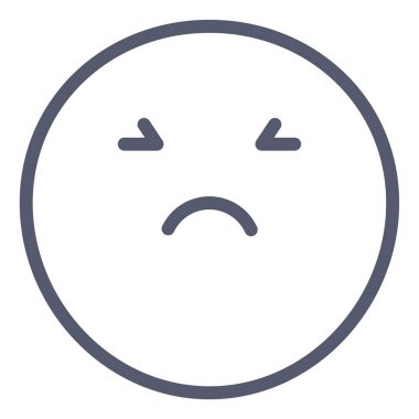 tam üzgün emoji simgesi, vektör çizimi beyaz arkaplanda izole