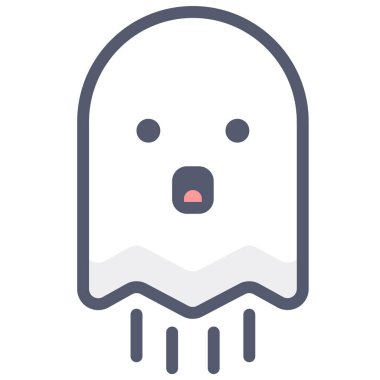 Hayalet simgesi, vektör illüstrasyonu beyaz arkaplanda izole edildi