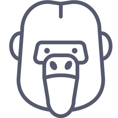 Moda tarzında izole edilmiş goril simgesi