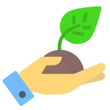 Yapraklı bir bitkiyi tutan el. 