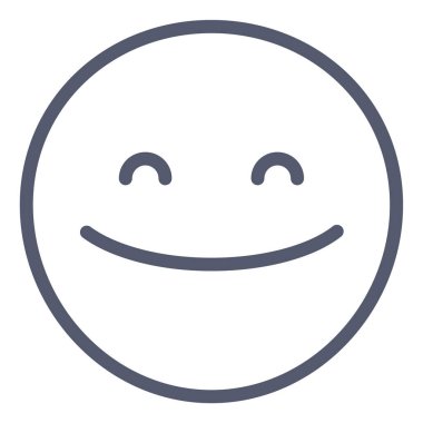 Mutlu emoji simgesi, vektör illüstrasyonu beyaz arkaplanda izole edildi