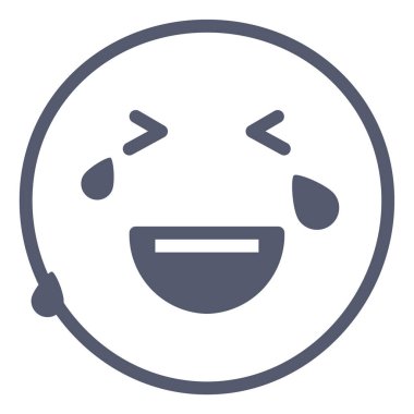 Mutlu emoji simgesi, vektör illüstrasyonu beyaz arkaplanda izole edildi