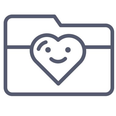 Dizin simgesinde kalp, beyaz arkaplanda izole edilmiş vektör illüstrasyonu  