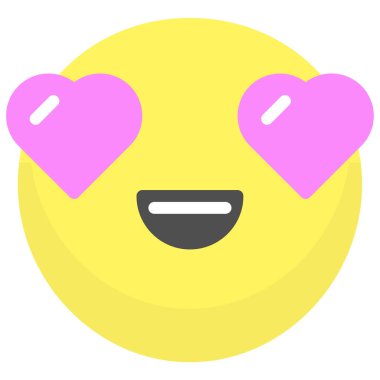 Kalpli emoji, beyaz arkaplanda izole edilmiş vektör çizimi