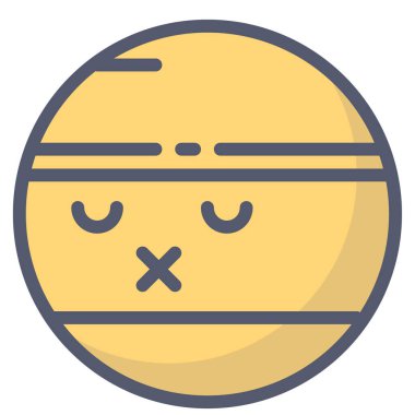 Jüpiter simgesi, vektör çizimi beyaz arkaplanda izole edildi