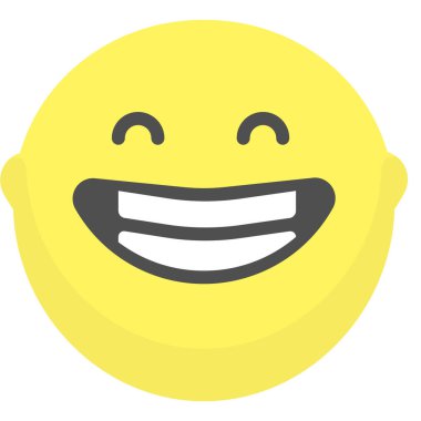 kahkaha emoji simgesi, vektör çizimi beyaz arkaplanda izole