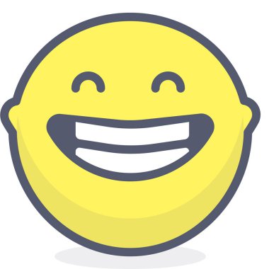 kahkaha emoji simgesi, vektör çizimi beyaz arkaplanda izole