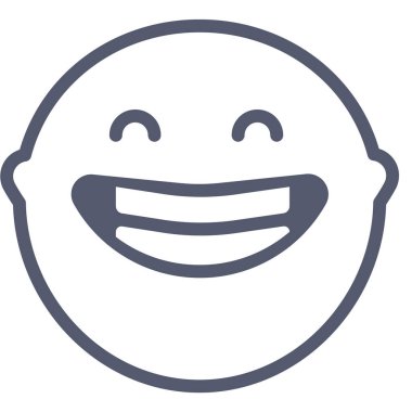 kahkaha emoji simgesi, vektör çizimi beyaz arkaplanda izole