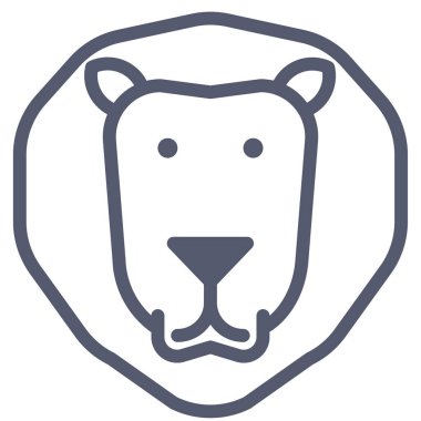 Aslan. Web simgesi basit illüstrasyon