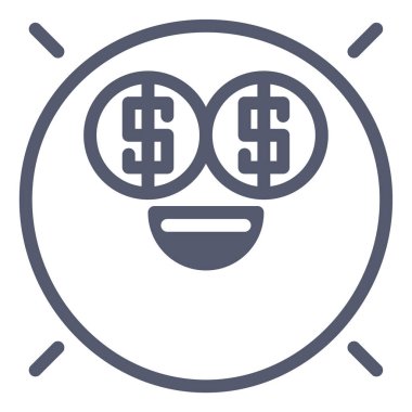 milyoner emoji simgesi, vektör çizimi beyaz arkaplanda izole edildi