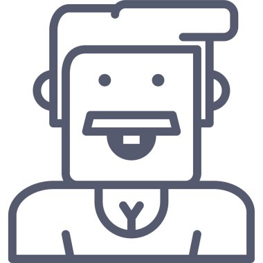 robot. Web simgesi basit illüstrasyon