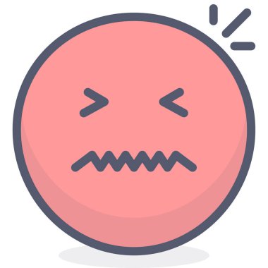 sinirli emoji simgesi, vektör çizimi beyaz arkaplanda izole edildi