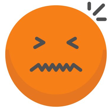 sinirli emoji simgesi, vektör çizimi beyaz arkaplanda izole edildi