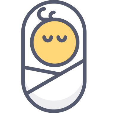 Çizgi film karakteri şirin bir bebeğin vektör çizimi