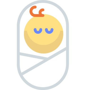 Çizgi film karakteri şirin bir bebeğin vektör çizimi