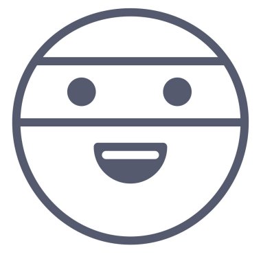 Ninja emoji simgesi, vektör gösterimi beyaz arkaplanda izole edildi