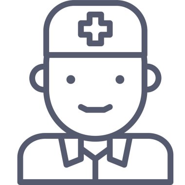 Doktor. Web simgesi basit illüstrasyon