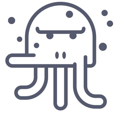 angry octopus character icon, vector illustration isolated on white background 
