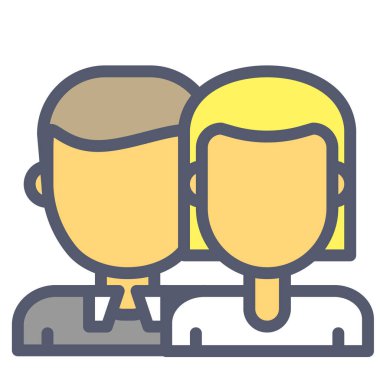 erkek ve kadın düz vektör simgesi