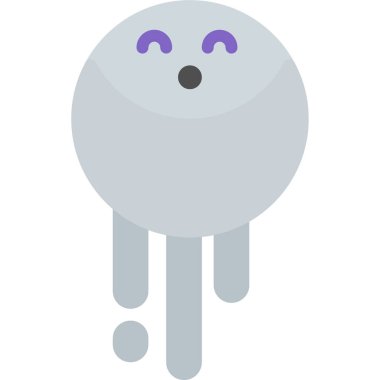 Hayalet karakter simgesi, vektör illüstrasyonu beyaz arkaplanda izole edildi  