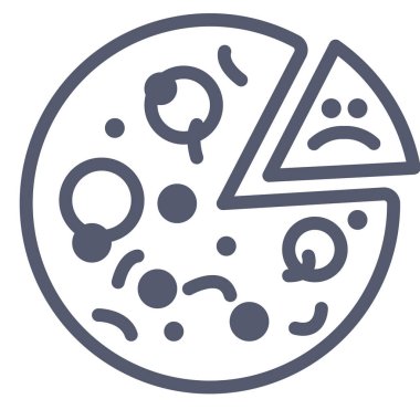 Pizza web simgesi, beyaz arkaplanda izole edilmiş basit vektör çizimi