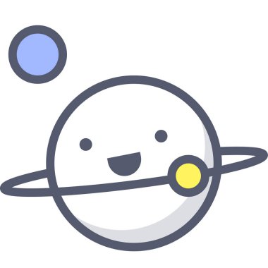 Gezegenler simgesi, vektör çizimi beyaz arkaplanda izole edildi