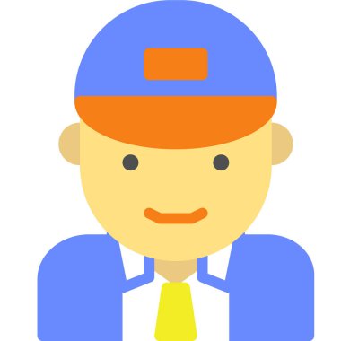 İşçi. Web simgesi basit illüstrasyon