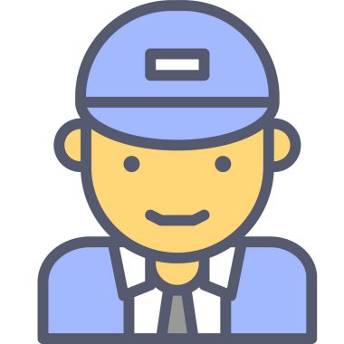 İşçi. Web simgesi basit illüstrasyon