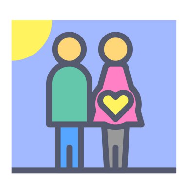 Bir çift. Web simgesi basit illüstrasyon