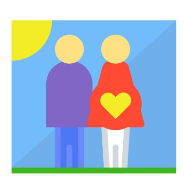 Aşık çift ikon vektör illüstrasyon tasarımı