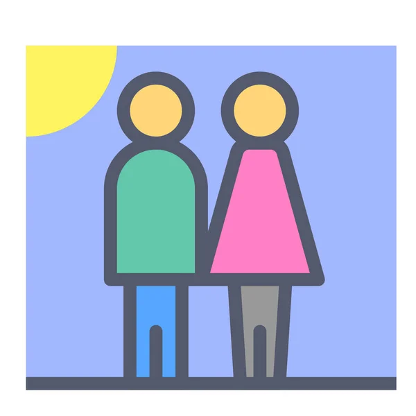 Pareja Icono Web Ilustración Simple — Archivo Imágenes Vectoriales