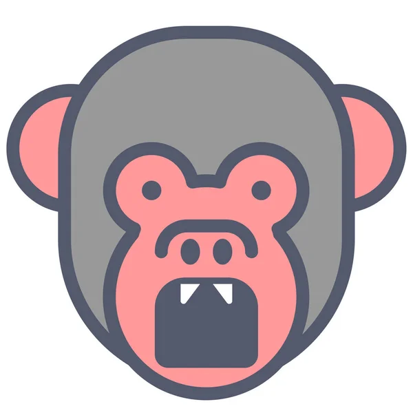 Expressão Facial Macaco Emoticon Ilustração Vetorial —  Vetores de Stock