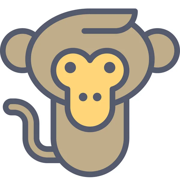 Expressão Facial Macaco Emoticon Ilustração Vetorial — Vetor de Stock