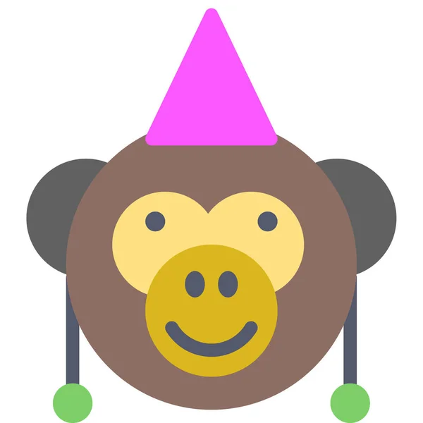 Expressão Facial Macaco Emoticon Ilustração Vetorial — Vetor de Stock