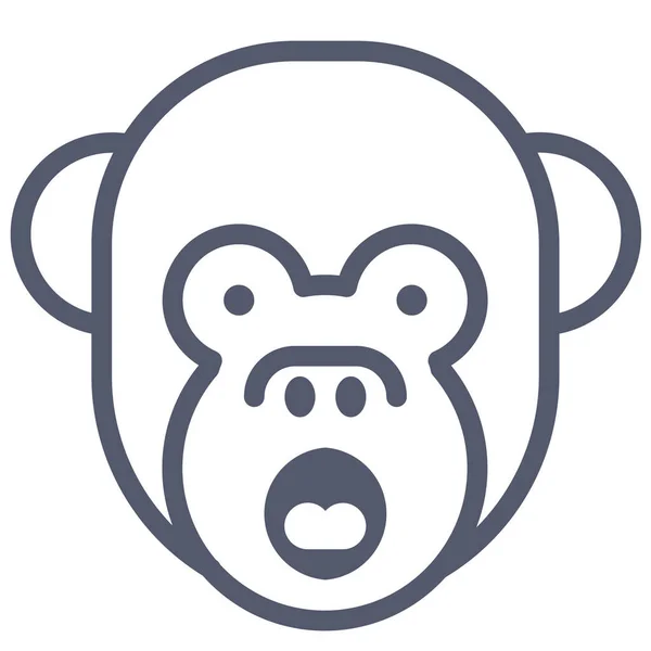 Emotikon Výrazu Opičí Tváře Vektorová Ilustrace — Stockový vektor