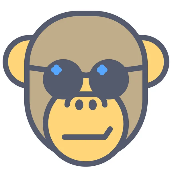 Expressão Facial Macaco Emoticon Ilustração Vetorial —  Vetores de Stock