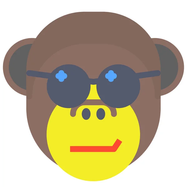 Expressão Facial Macaco Emoticon Ilustração Vetorial — Vetor de Stock