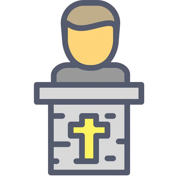 Priester Web Symbol Einfache Illustration — Stockvektor