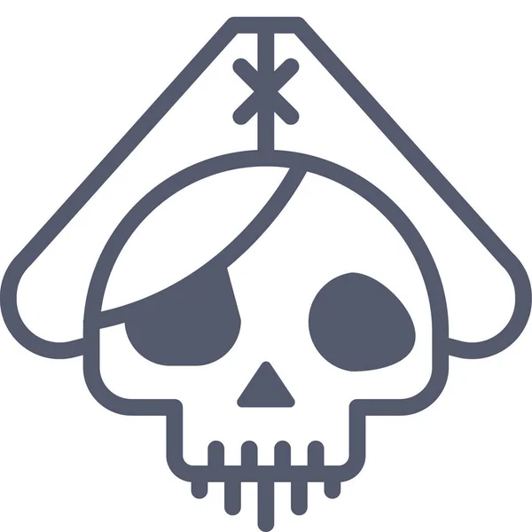 Skull Icon Vector Illustration Isolated White Background — Stock Vector
