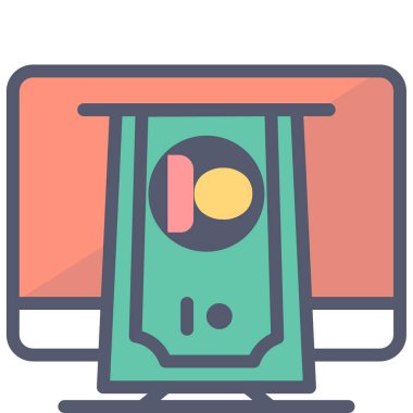 para ve finansal web simgesi, basit vektör illüstrasyonu   