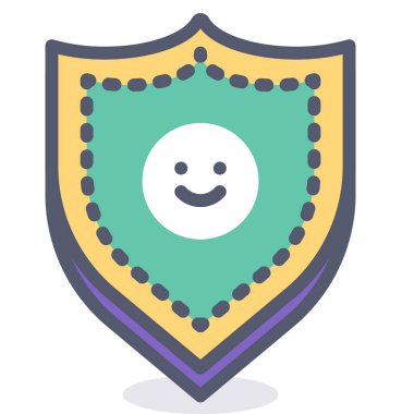 Koruma kalkanı web simgesi, basit vektör illüstrasyonu 