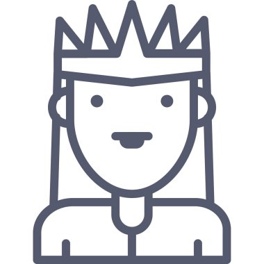 Kadın. Web simgesi basit illüstrasyon