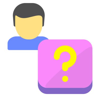 Soru işareti simgesi, basit vektör illüstrasyonu beyaz arkaplanda izole edildi