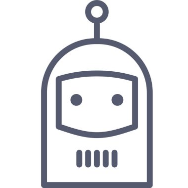 Robot karakter simgesi, vektör illüstrasyonu beyaz arkaplanda izole edildi  