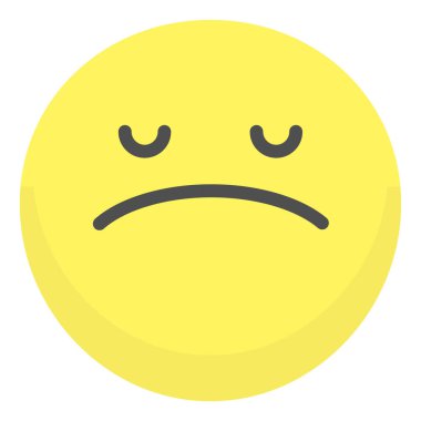 üzgün emoji simgesi, vektör illüstrasyonu beyaz arkaplanda izole