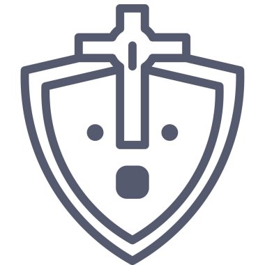 Koruma kalkanı web simgesi, basit vektör illüstrasyonu 